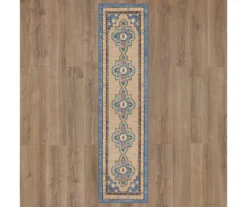 Coeus Blue & Peach Ornamental Area Rug, (2' X 8') 13 Coeus Blue & Peach Ornamental Area Rug, (2' X 8') -Home Store 810600468 A0 2