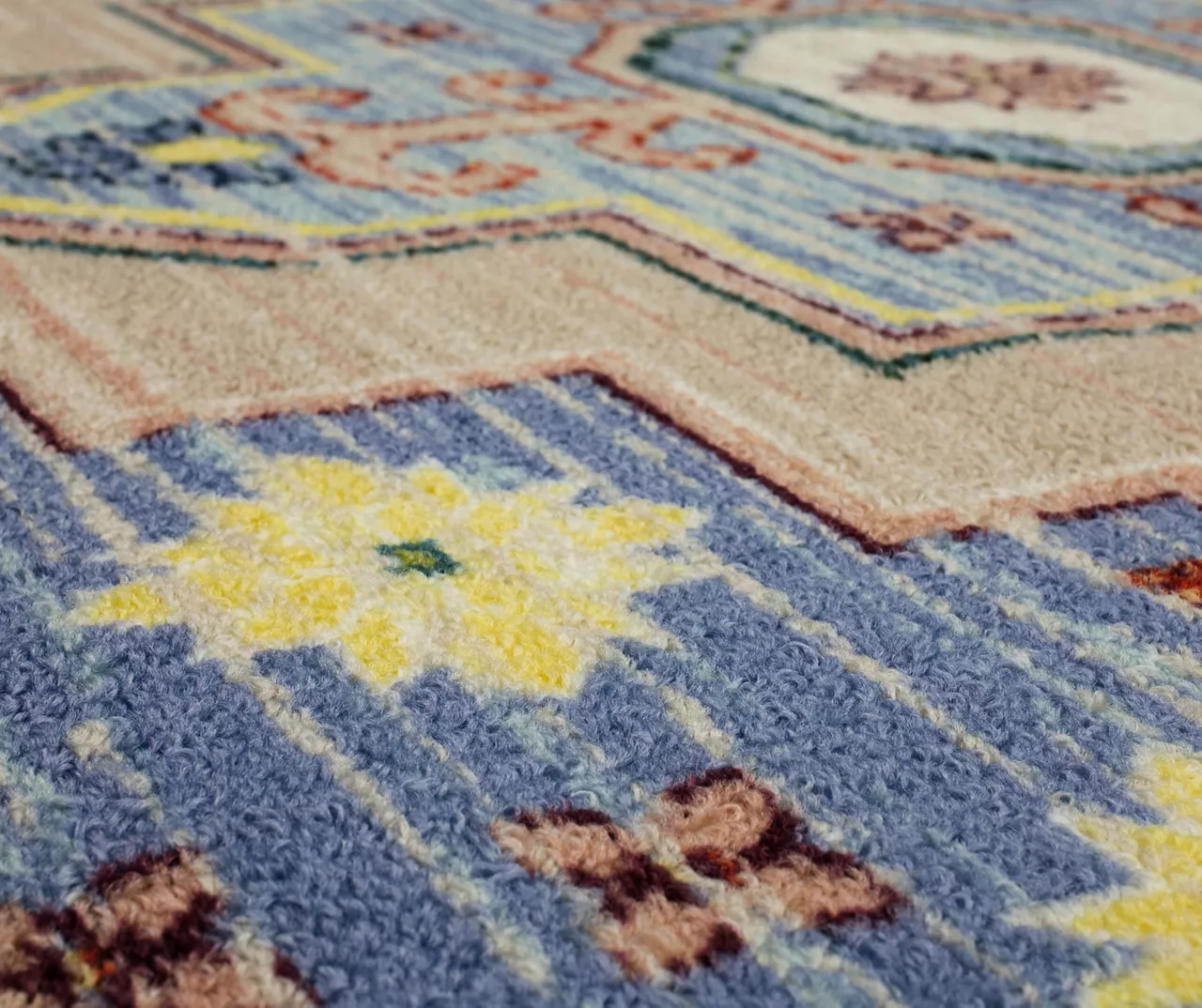 Coeus Blue & Peach Ornamental Area Rug, (2' X 8') 7 Coeus Blue & Peach Ornamental Area Rug, (2' X 8') - Image 5