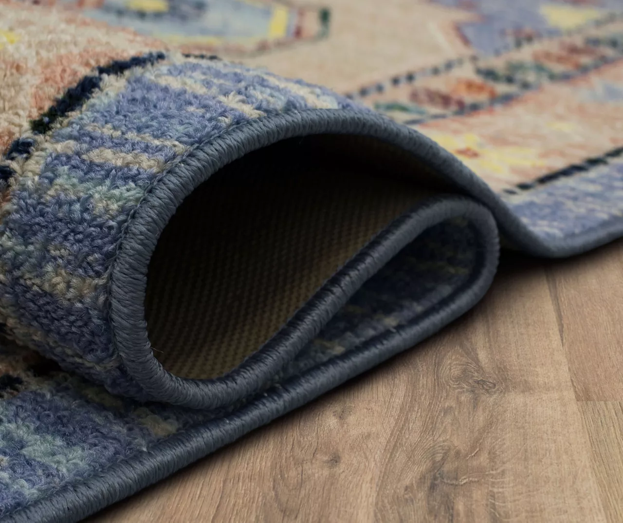 Coeus Blue & Peach Ornamental Area Rug, (2' X 8') 10 Coeus Blue & Peach Ornamental Area Rug, (2' X 8') - Image 8