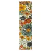 White, Green & Orange Blossoms Area Rug, (2' X 6') -Home Store 810600500 A0 1