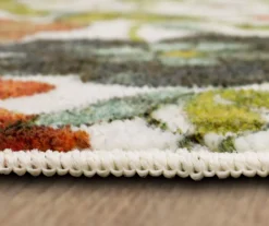 White, Green & Orange Blossoms Area Rug, (2' X 6') 14 White, Green & Orange Blossoms Area Rug, (2' X 6') -Home Store 810600500 A8 4