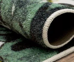 White, Green & Orange Blossoms Area Rug, (2' X 6') 15 White, Green & Orange Blossoms Area Rug, (2' X 6') -Home Store 810600500 A8 5