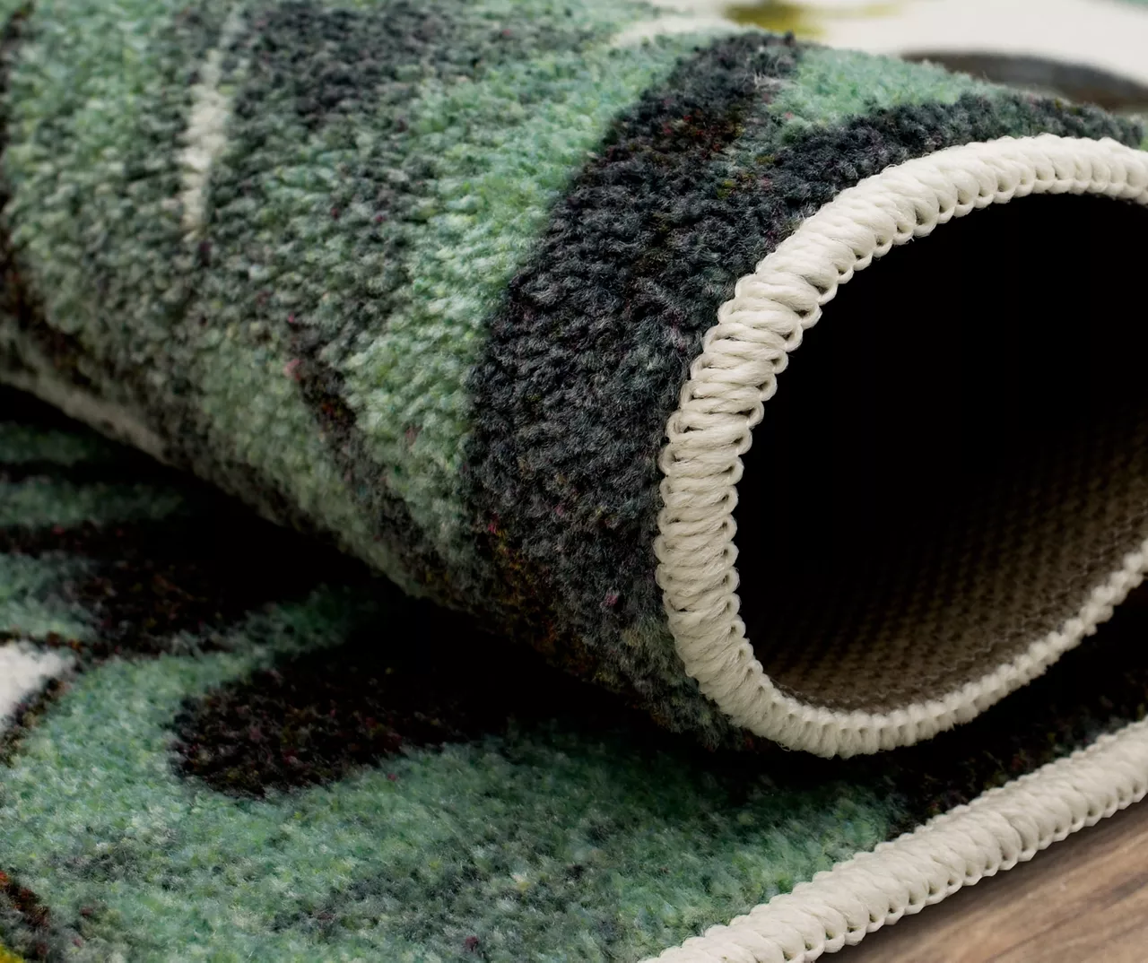 White, Green & Orange Blossoms Area Rug, (2' X 6') 9 White, Green & Orange Blossoms Area Rug, (2' X 6') - Image 7