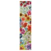 White, Yellow & Red Blossoms Area Rug, (2' X 8') -Home Store 810600508 A0 1