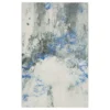 Gold Vein Gray & Blue Abstract Area Rug, (4' X 6')