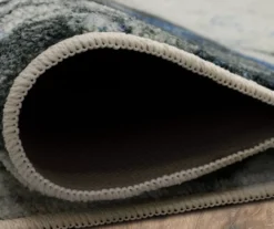 Gold Vein Gray & Blue Abstract Area Rug, (4' X 6') -Home Store 810600591 A8 5