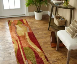 Picasso Wine & Brown Abstract Area Rug, (2' X 8') -Home Store 810600662 A0 3