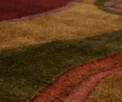 Picasso Wine & Brown Abstract Area Rug, (2' X 8') -Home Store 810600662 A8 3