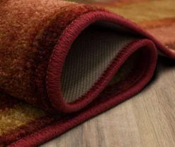 Picasso Wine & Brown Abstract Area Rug, (2' X 8') -Home Store 810600662 A8 5