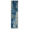 Fusion Blue & Gray Abstract Area Rug, (2' X 5')