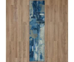 Fusion Blue & Gray Abstract Area Rug, (2' X 5') -Home Store 810600789 A0 2