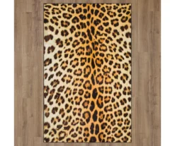 Yellow & Black Leopard Print Area Rug, (5' X 8') -Home Store 810600849 A0 2