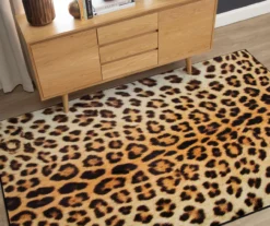 Yellow & Black Leopard Print Area Rug, (5' X 8') -Home Store 810600849 A0 4