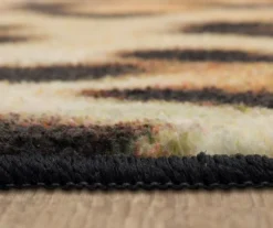 Yellow & Black Leopard Print Area Rug, (5' X 8') -Home Store 810600849 A8 4