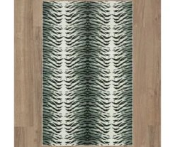 White & Black Tiger Print Area Rug, (4' X 6') -Home Store 810600853 A0 2