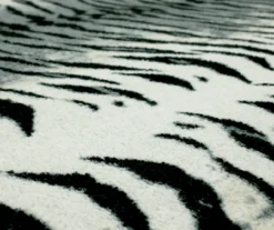 White & Black Tiger Print Area Rug, (4' X 6') -Home Store 810600853 A8 3
