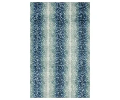 Blue & White Antelope Print Area Rug, (5' X 8')