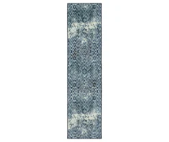Maisie Navy & White Geometric Area Rug, (2' X 8')