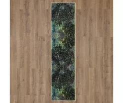 Rowland Charcoal & Blue Ornamental Floral Area Rug, (2' X 8') -Home Store 810601014 A0 2