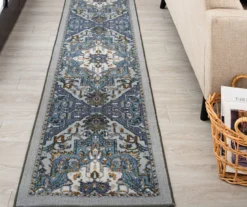 Tethys Blue & Gray Ornamental Area Rug, (2' X 8') 15 Tethys Blue & Gray Ornamental Area Rug, (2' X 8') -Home Store 810601020 A0 3