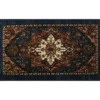 Tethys Navy & Brown Ornamental Accent Rug, (20" X 34") 1 Tethys Navy & Brown Ornamental Accent Rug, (20" X 34") -Home Store 810601023 A0 1