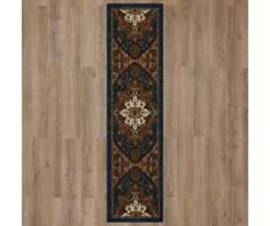 Tethys Navy & Brown Ornamental Area Rug, (2' X 8') -Home Store 810601024 A0 2