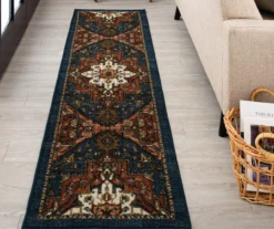 Tethys Navy & Brown Ornamental Area Rug, (2' X 8') -Home Store 810601024 A0 3