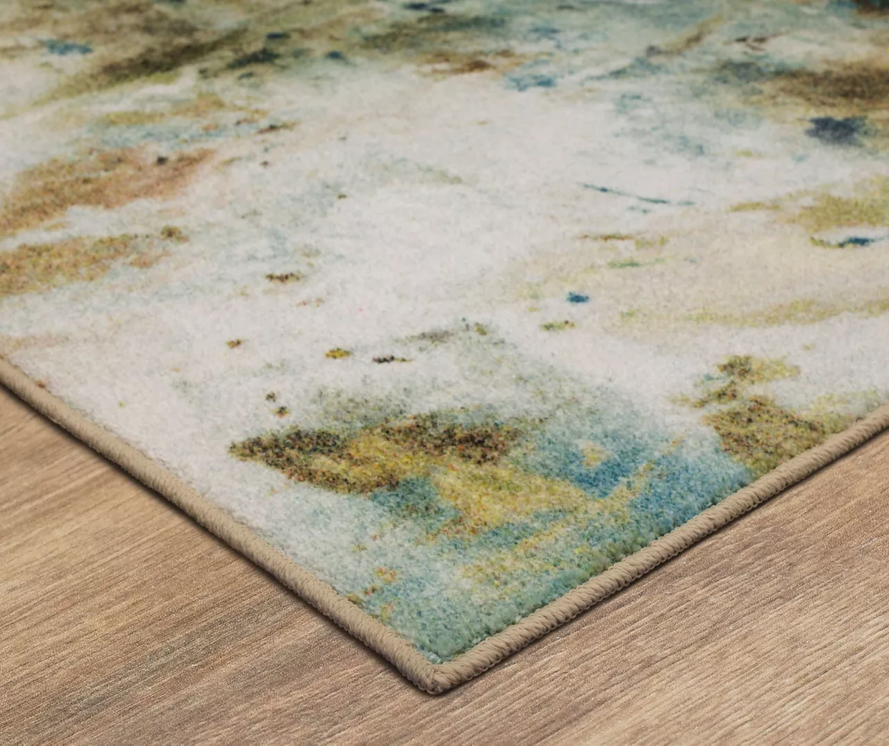 Shoreline Water Blue & Brown Abstract Area Rug, (2' X 5') 4 Shoreline Water Blue & Brown Abstract Area Rug, (2' X 5') - Image 2