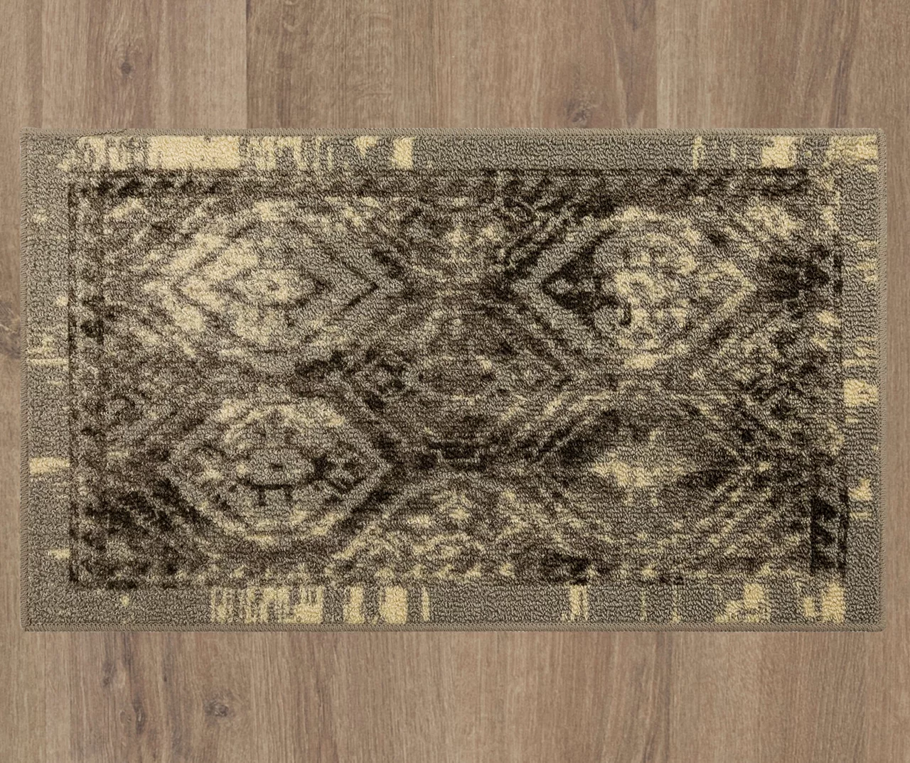 Tecate Gray Bordered Arabesque Accent Rug, (20" X 34") 6 Tecate Gray Bordered Arabesque Accent Rug, (20" X 34") - Image 4