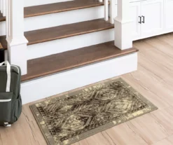 Tecate Gray Bordered Arabesque Accent Rug, (20" X 34") 15 Tecate Gray Bordered Arabesque Accent Rug, (20" X 34") -Home Store 810601073 A0 3