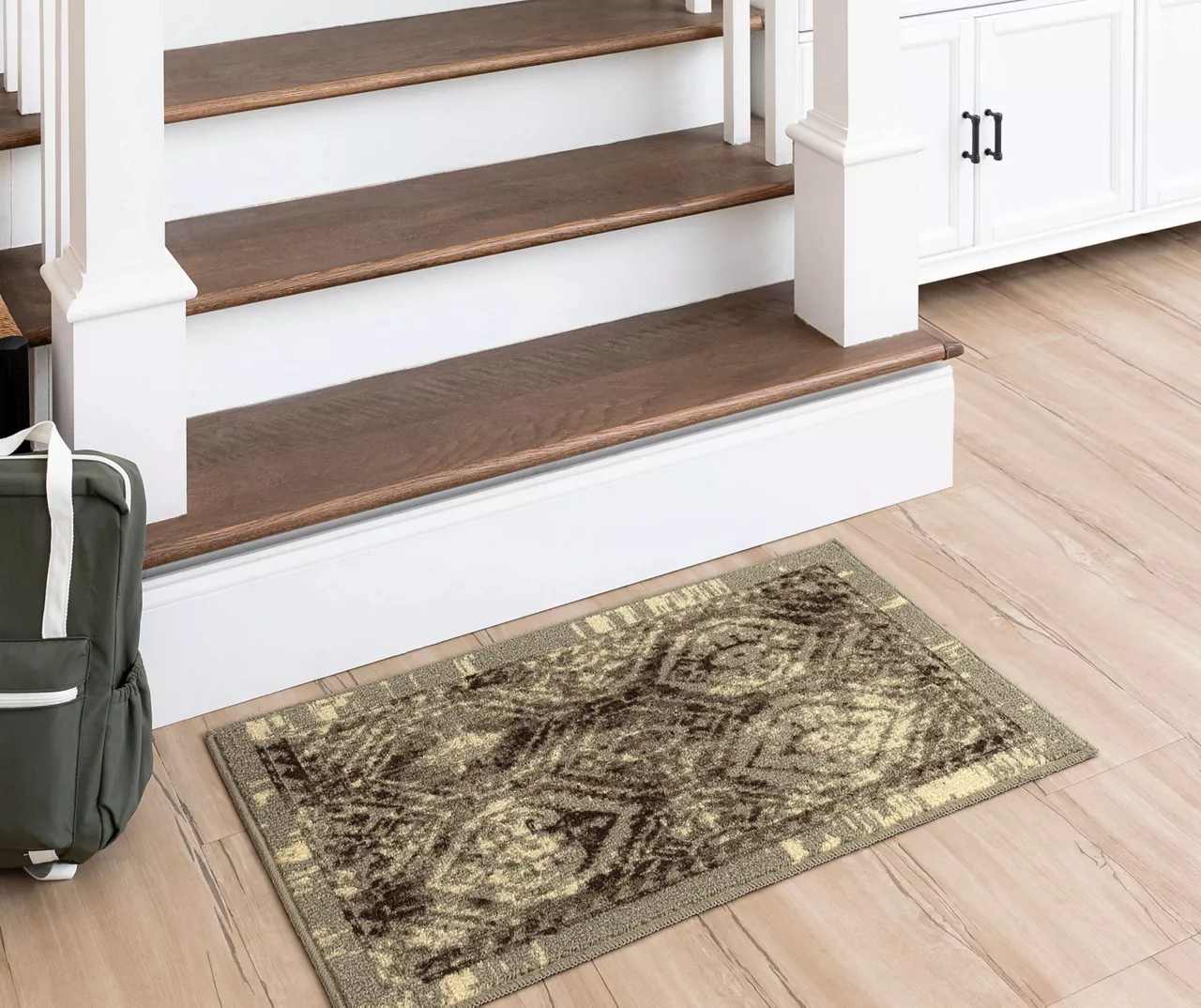 Tecate Gray Bordered Arabesque Accent Rug, (20" X 34") 8 Tecate Gray Bordered Arabesque Accent Rug, (20" X 34") - Image 6