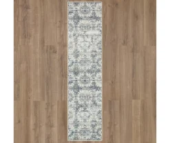 Pallas White & Blue Geo Ornamental Area Rug, (2' X 8') -Home Store 810601084 A0 2