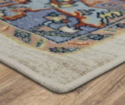 Tethys Blue & Peach Ornamental Accent Rug, (20" X 34") -Home Store 810601105 A8 1