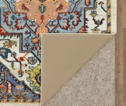 Tethys Blue & Peach Ornamental Accent Rug, (20" X 34") -Home Store 810601105 A8 2