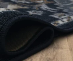 Tethys Navy & Charcoal Ornamental Accent Rug, (20" X 34") 17 Tethys Navy & Charcoal Ornamental Accent Rug, (20" X 34") -Home Store 810601110 A8 5