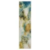 Shoreline Water Blue & Brown Abstract Area Rug, (2.5' X 8')