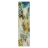 Shoreline Water Blue & Brown Abstract Area Rug, (2.5' X 10')