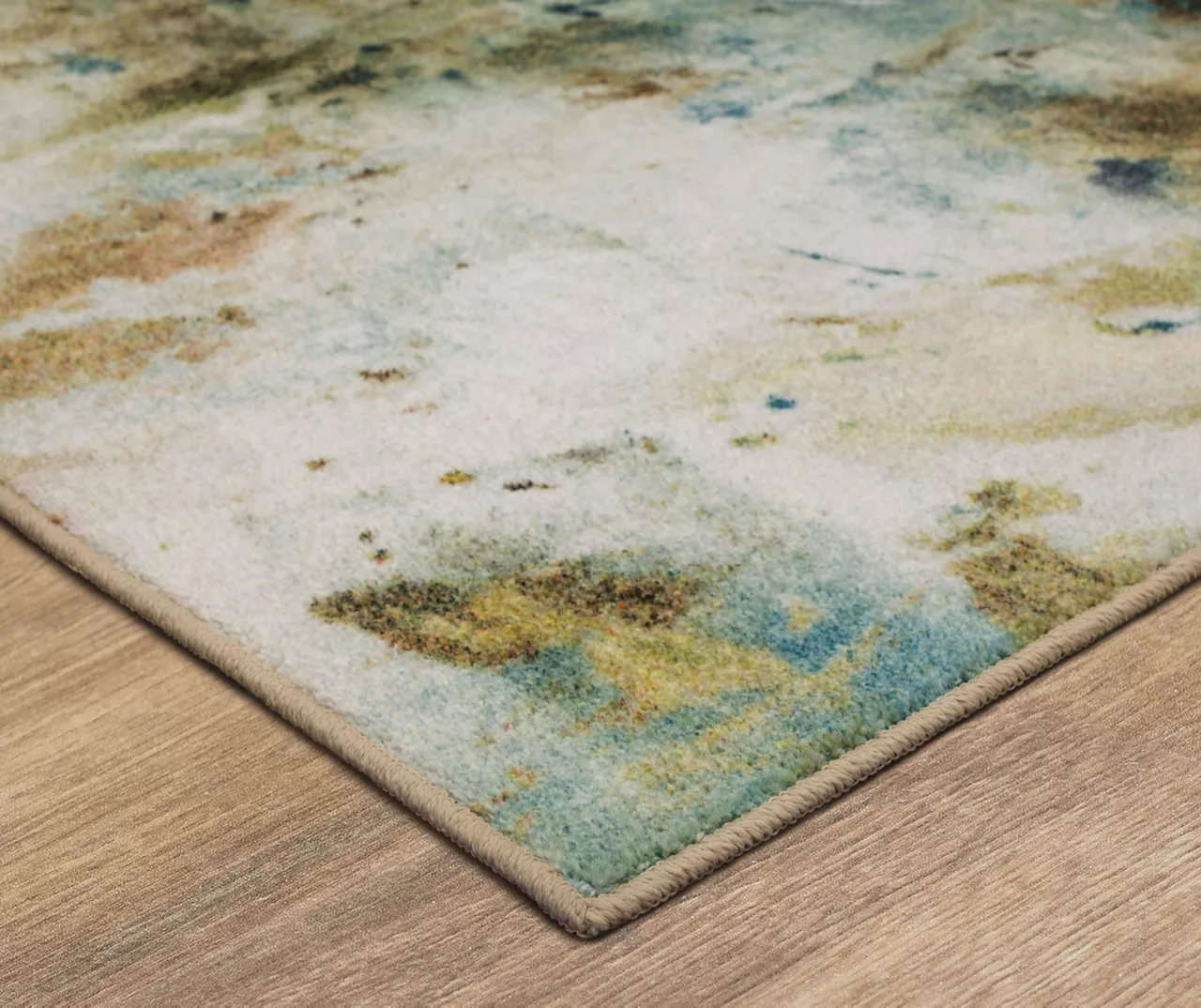 Shoreline Water Blue & Brown Abstract Area Rug, (2.5' X 10') 4 Shoreline Water Blue & Brown Abstract Area Rug, (2.5' X 10') - Image 2