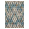Paradise Grove Blue & Brown Arabesque Outdoor Area Rug, (8' X 10') -Home Store 810601174 A0 1