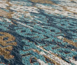 Paradise Grove Blue & Brown Arabesque Outdoor Area Rug, (8' X 10') -Home Store 810601174 A8 3