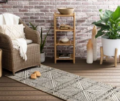 Poolside Diamond Dark Gray & Ivory Outdoor Area Rug, (2.5' X 6') -Home Store 810601179 A0 3