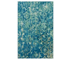 Bodhi Light Blue & Aqua Abstract Geo Area Rug, (5' X 8')