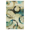 Canvas Rings Aqua & Beige Abstract Area Rug, (8' X 10') 2 Canvas Rings Aqua & Beige Abstract Area Rug, (8' X 10') -Home Store 810601217 A0 1