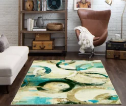 Canvas Rings Aqua & Beige Abstract Area Rug, (8' X 10') -Home Store 810601217 A0 3