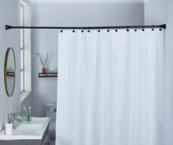 Black Adjustable Shower Rod & Hook Set 12 Black Adjustable Shower Rod & Hook Set -Home Store 810602166 A0 5