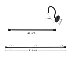 Black Adjustable Shower Rod & Hook Set 13 Black Adjustable Shower Rod & Hook Set -Home Store 810602166 A0 6