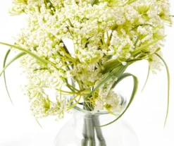 White Floral & Greenery In Glass Bud Vase -Home Store 810602503 A8