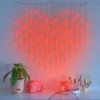 Red Heart Shape Curtain LED Light Set, 76 Lights -Home Store 810603431 A0