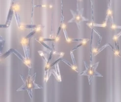 Warm White Large Stars 7-Strand LED Curtain Lights 5 Warm White Large Stars 7-Strand LED Curtain Lights -Home Store 810603460 B0