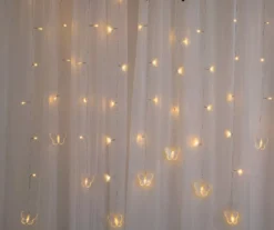 Warm White Butterfly Charm 10-Strand LED Curtain Lights 6 Warm White Butterfly Charm 10-Strand LED Curtain Lights -Home Store 810603463 B0 1